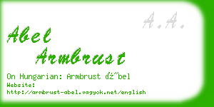 abel armbrust business card